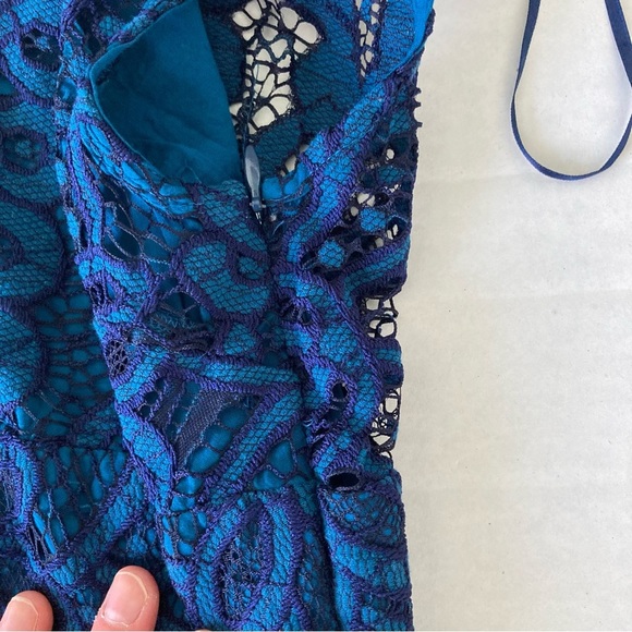 Free People One Million Lovers Lace Dress Size 2 Blue - Picture 6 of 11
